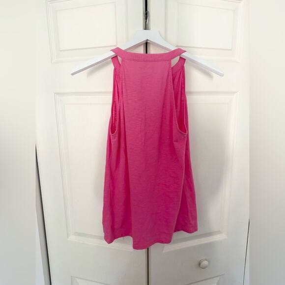 Lilly Pulitzer Shay Ruffled Tank Top Bubblegum Pink Pima Cotton Size Small - Picture 8 of 8
